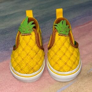 Vans Pineapple Slip On Shoes toddler size 5 yellow green